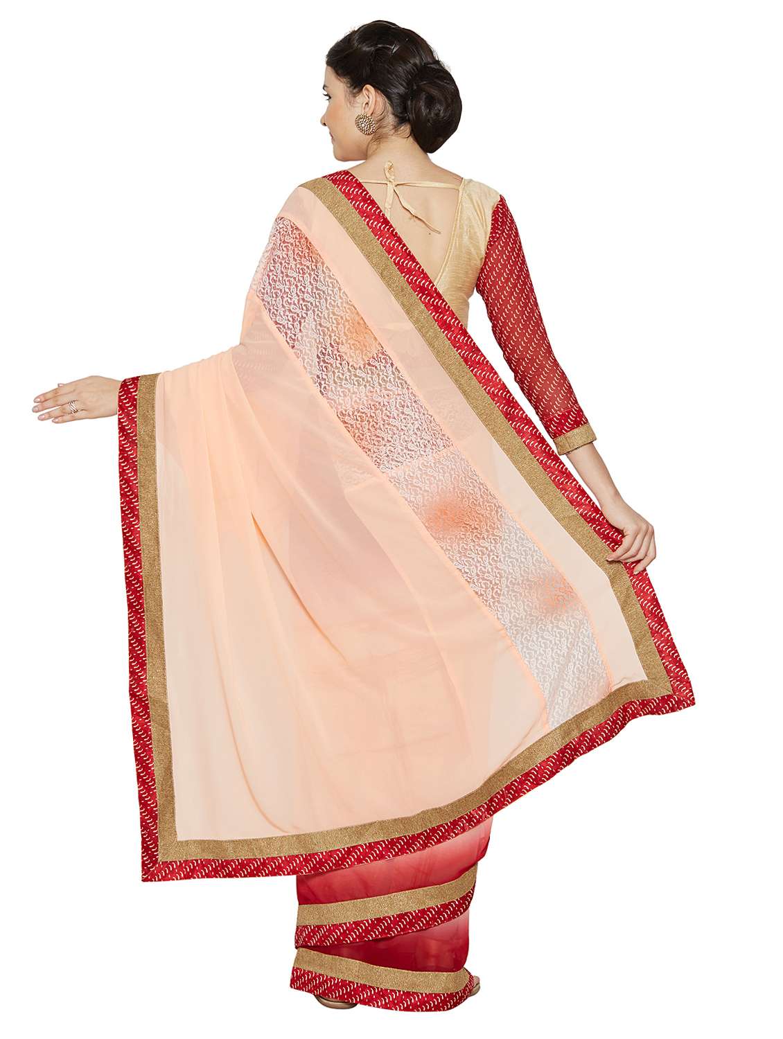 baby pink printed saree with blouse - 15589530 -  Standard Image - 1