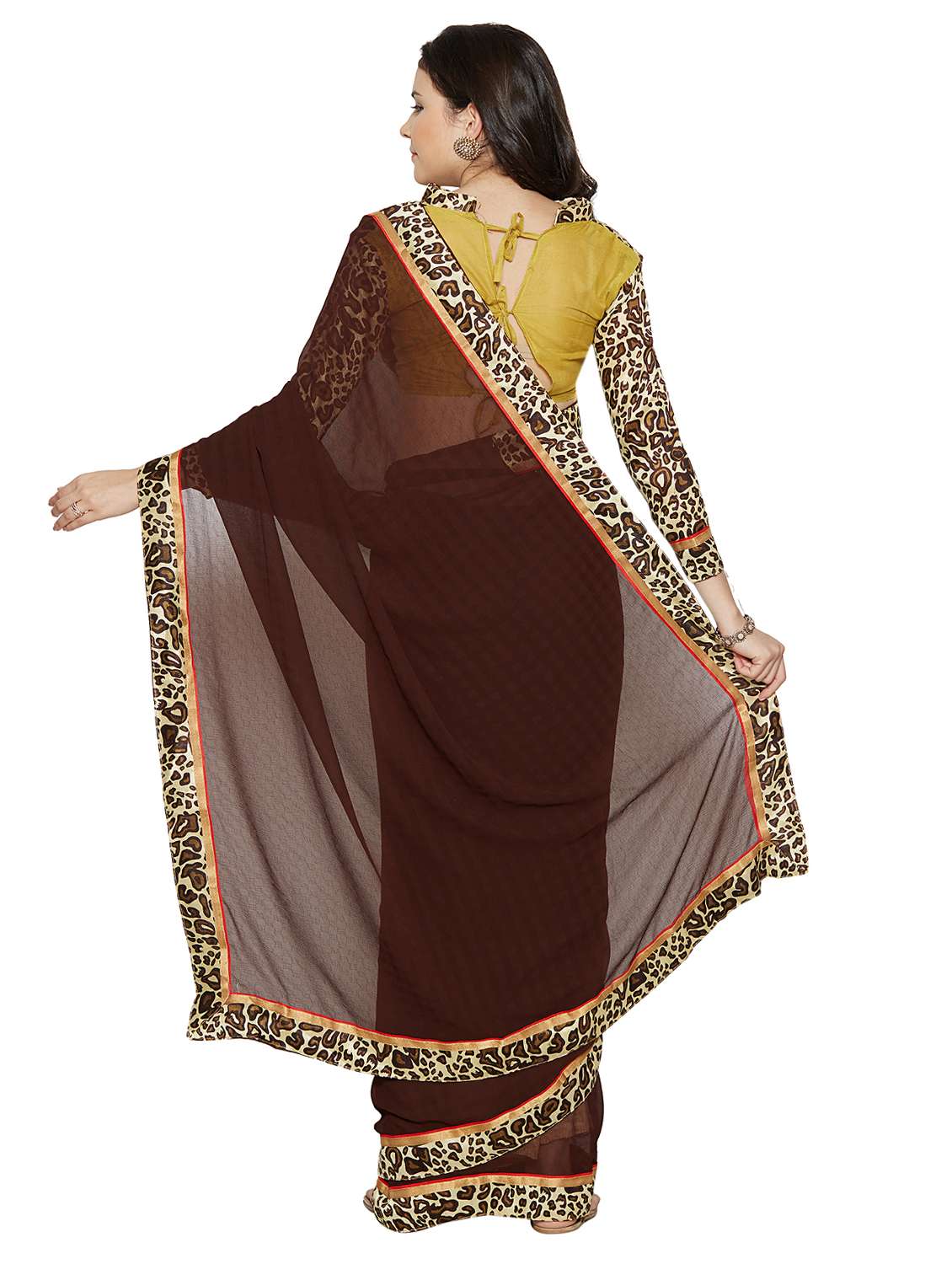 animal lace bordered saree with blouse - 15589552 -  Standard Image - 1
