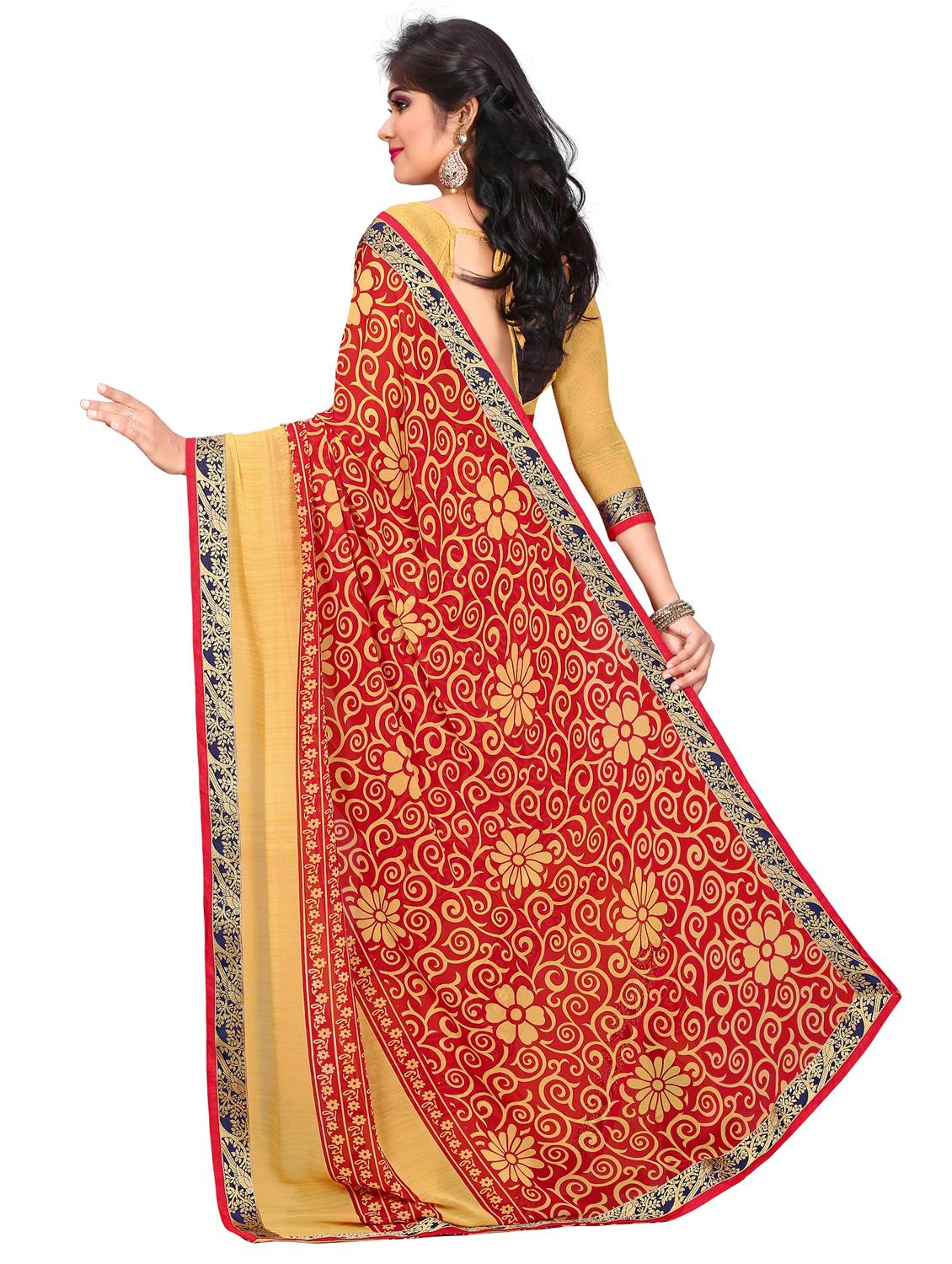 floral printed saree with blouse - 15589593 -  Standard Image - 1