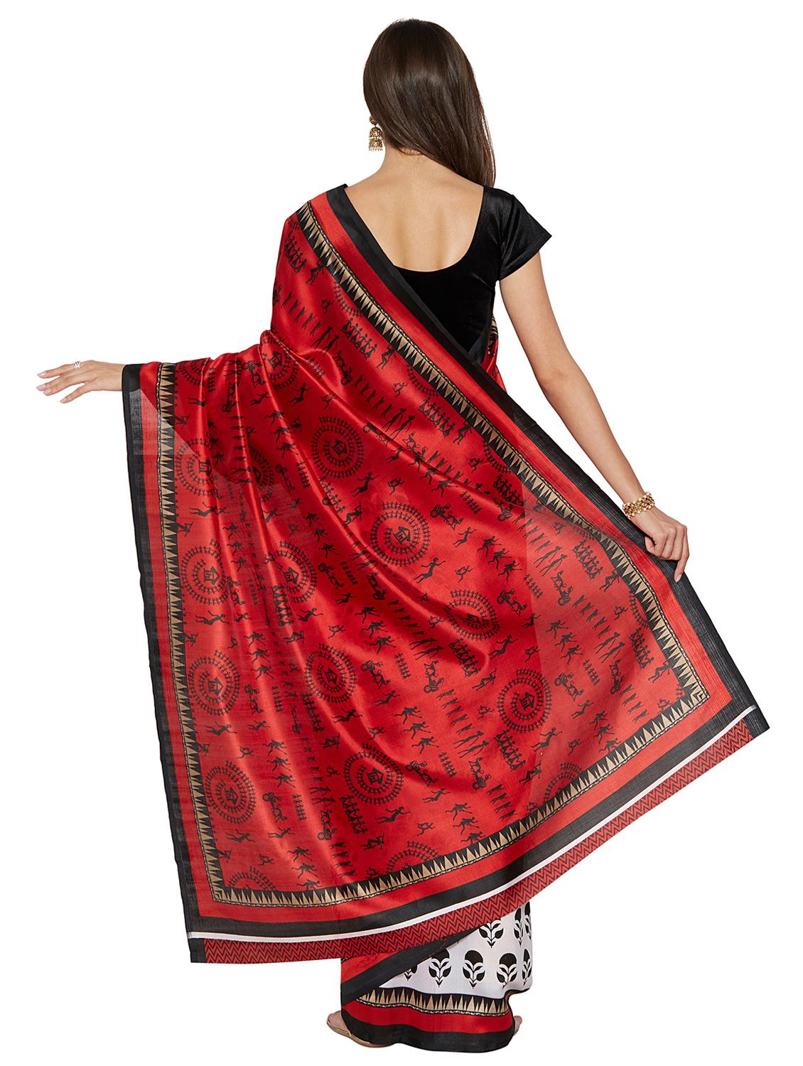 warli printed saree with blouse - 15589648 -  Standard Image - 1
