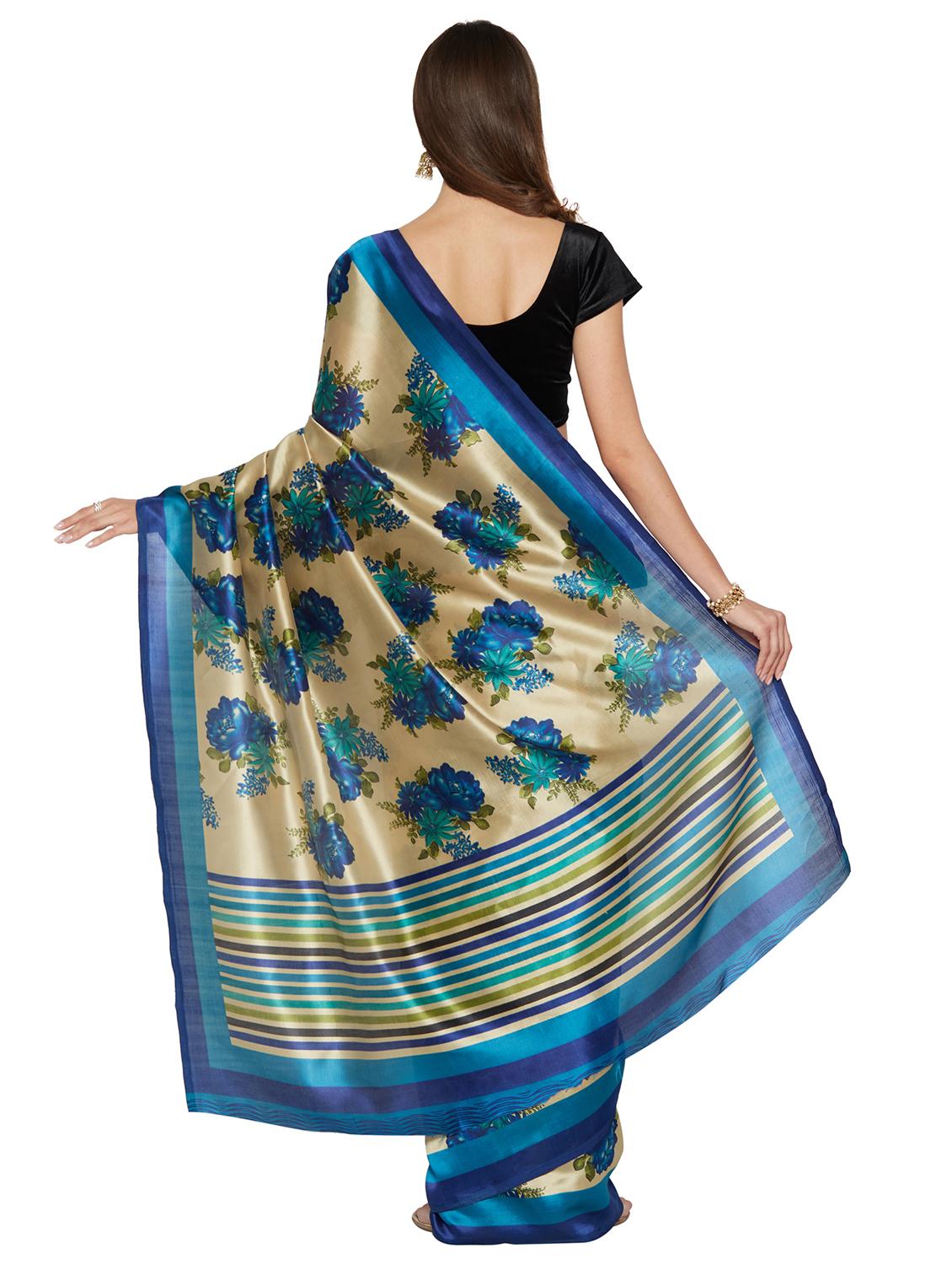 floral printed saree with blouse - 15589651 - Standard Image - 1