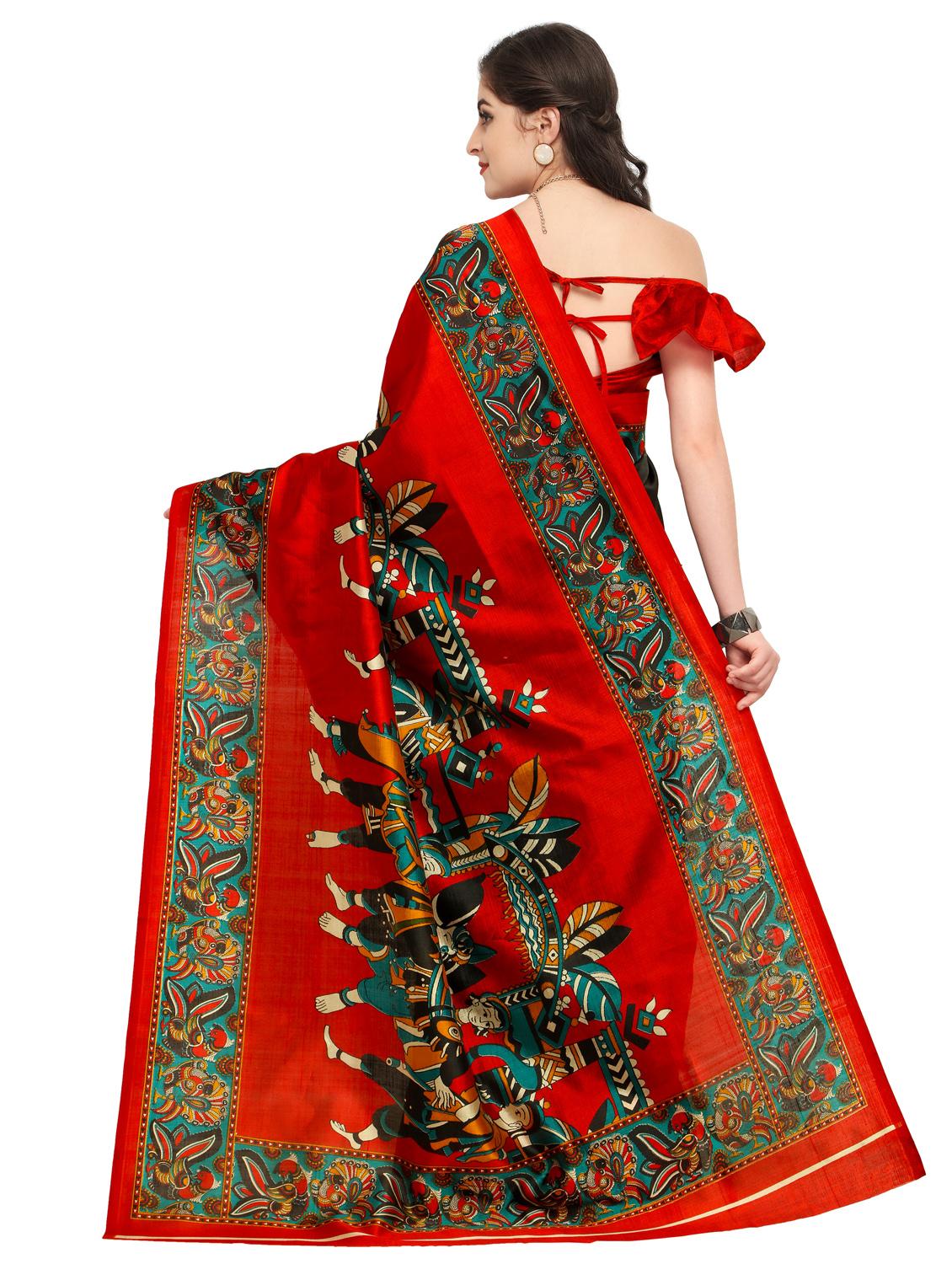 conversational printed saree with blouse - 15589682 -  Standard Image - 1