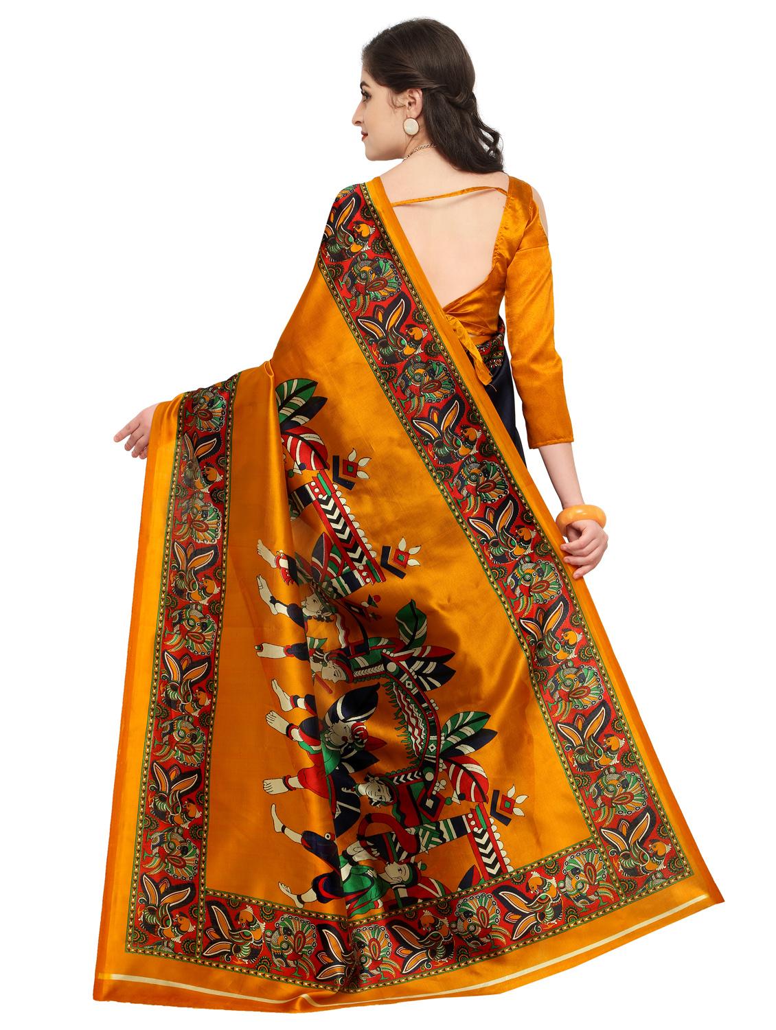 conversational printed saree with blouse - 15589684 - Standard Image - 1