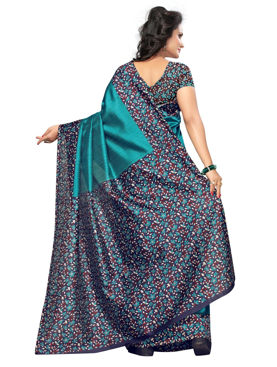 ditsy floral bordered saree with blouse - 15589705 - Standard Image - 1