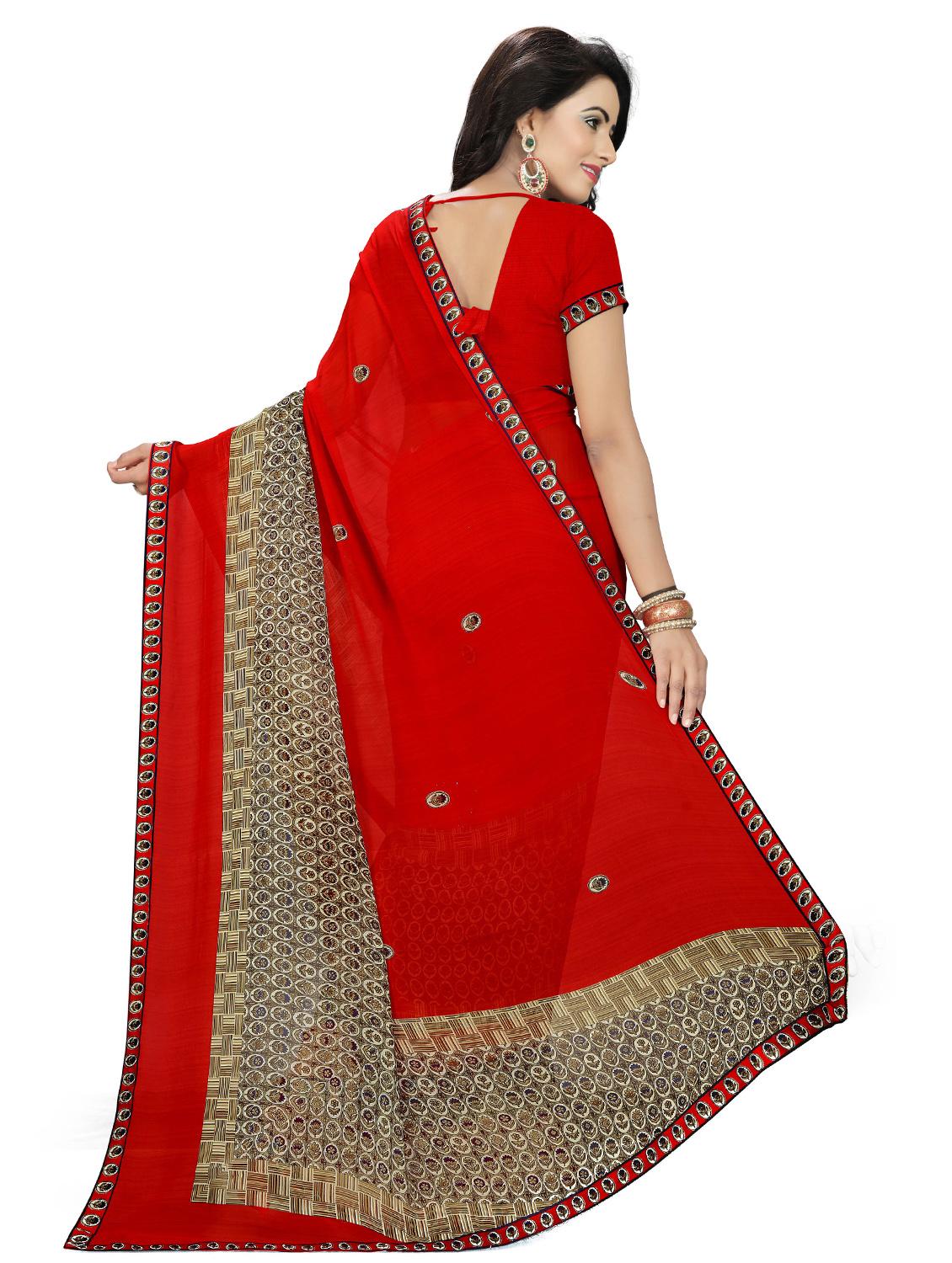 ditsy floral printed saree with blouse - 15589746 -  Standard Image - 1