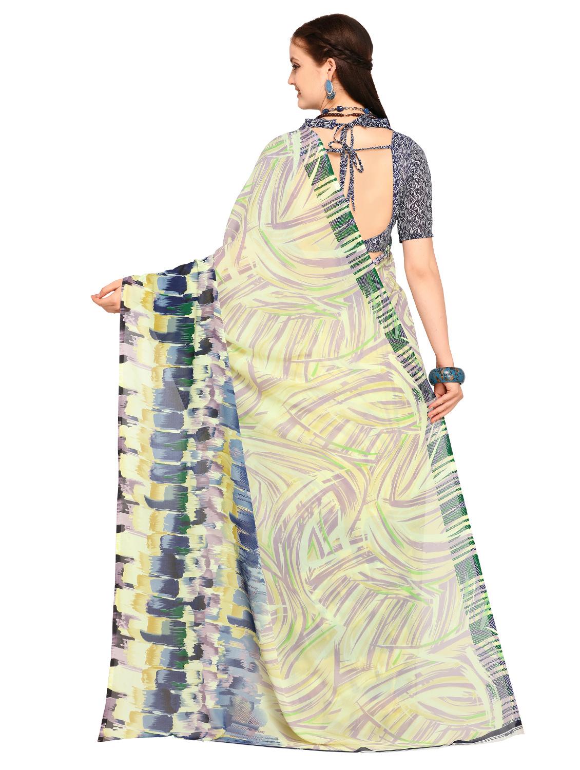 abstract printed saree with blouse - 15589807 -  Standard Image - 1