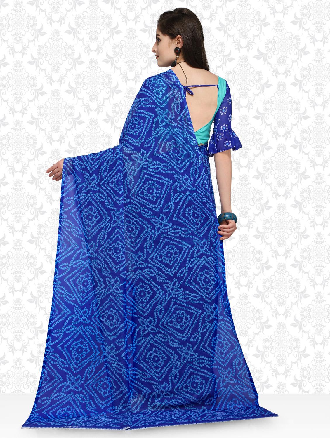 bandhani printed saree with blouse - 15589817 -  Standard Image - 1