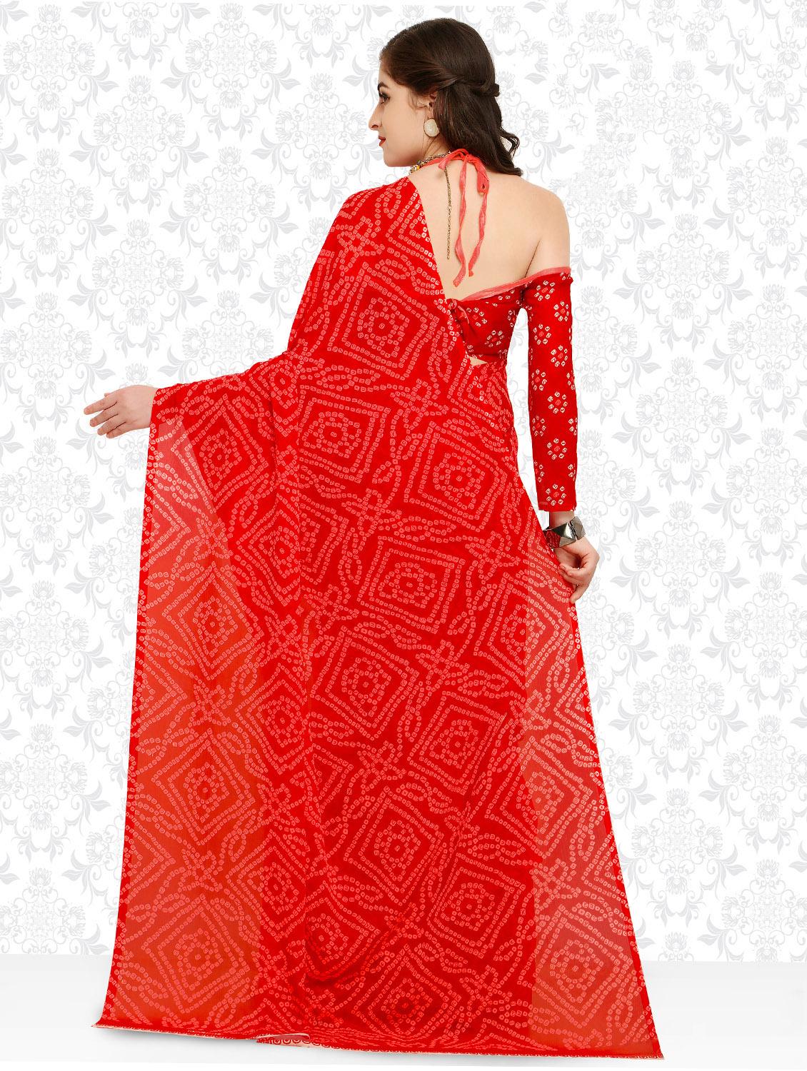 bandhani printed saree with blouse - 15589819 -  Standard Image - 1