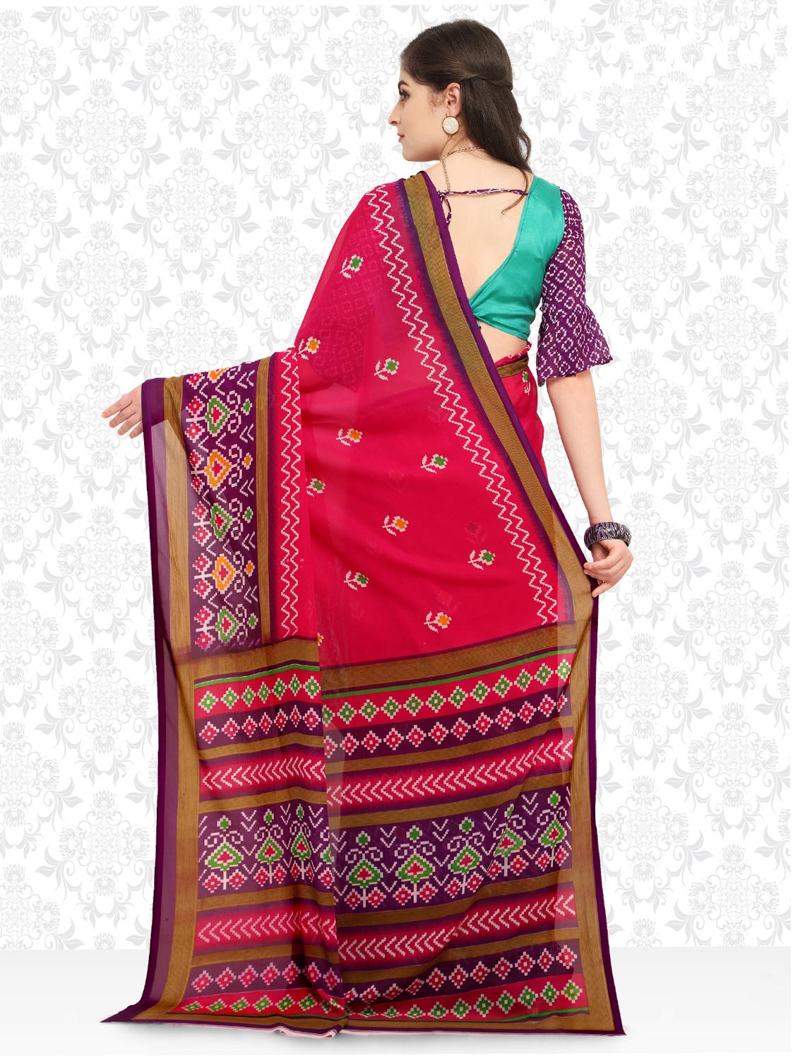 ditsy floral printed saree with blouse - 15589828 -  Standard Image - 1