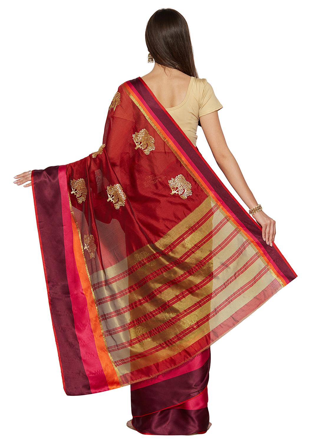 zari woven saree with blouse - 15589852 - Standard Image - 1
