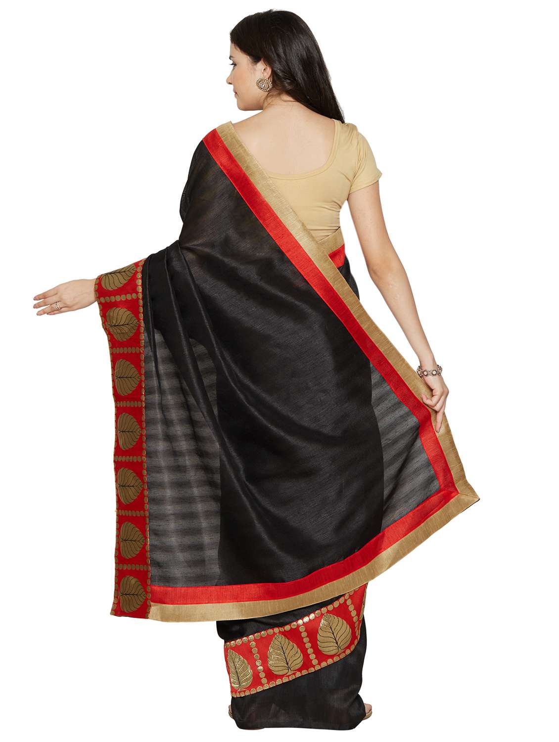 zari lace bordered saree with blouse - 15589868 -  Standard Image - 1