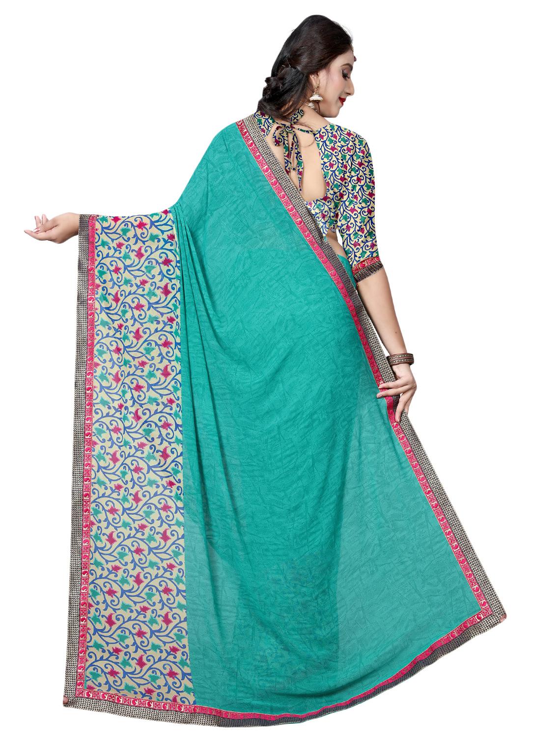 ditsy floral bordered saree with blouse - 15589869 -  Standard Image - 1