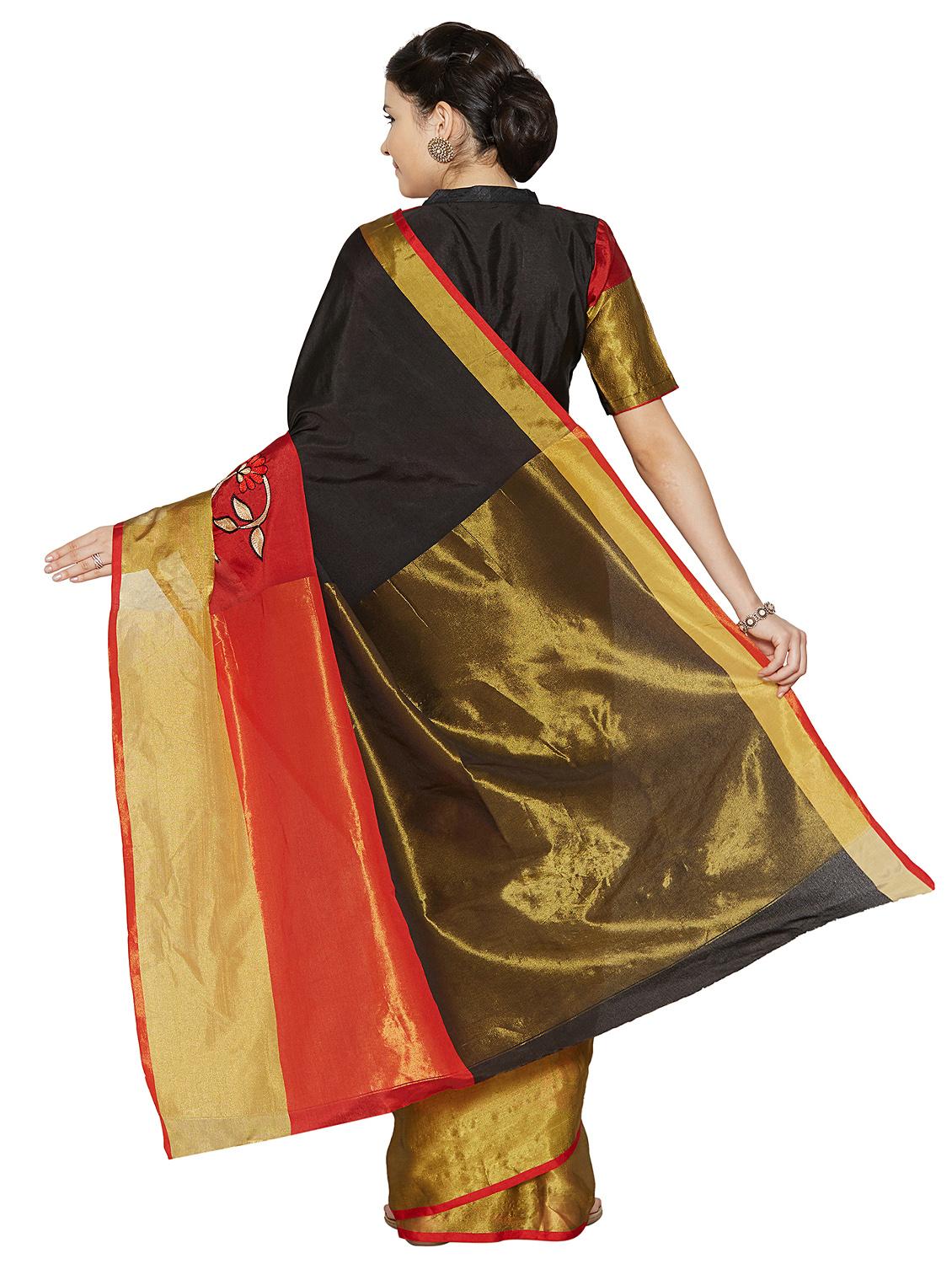 zari bordered saree with blouse - 15589883 - Standard Image - 1