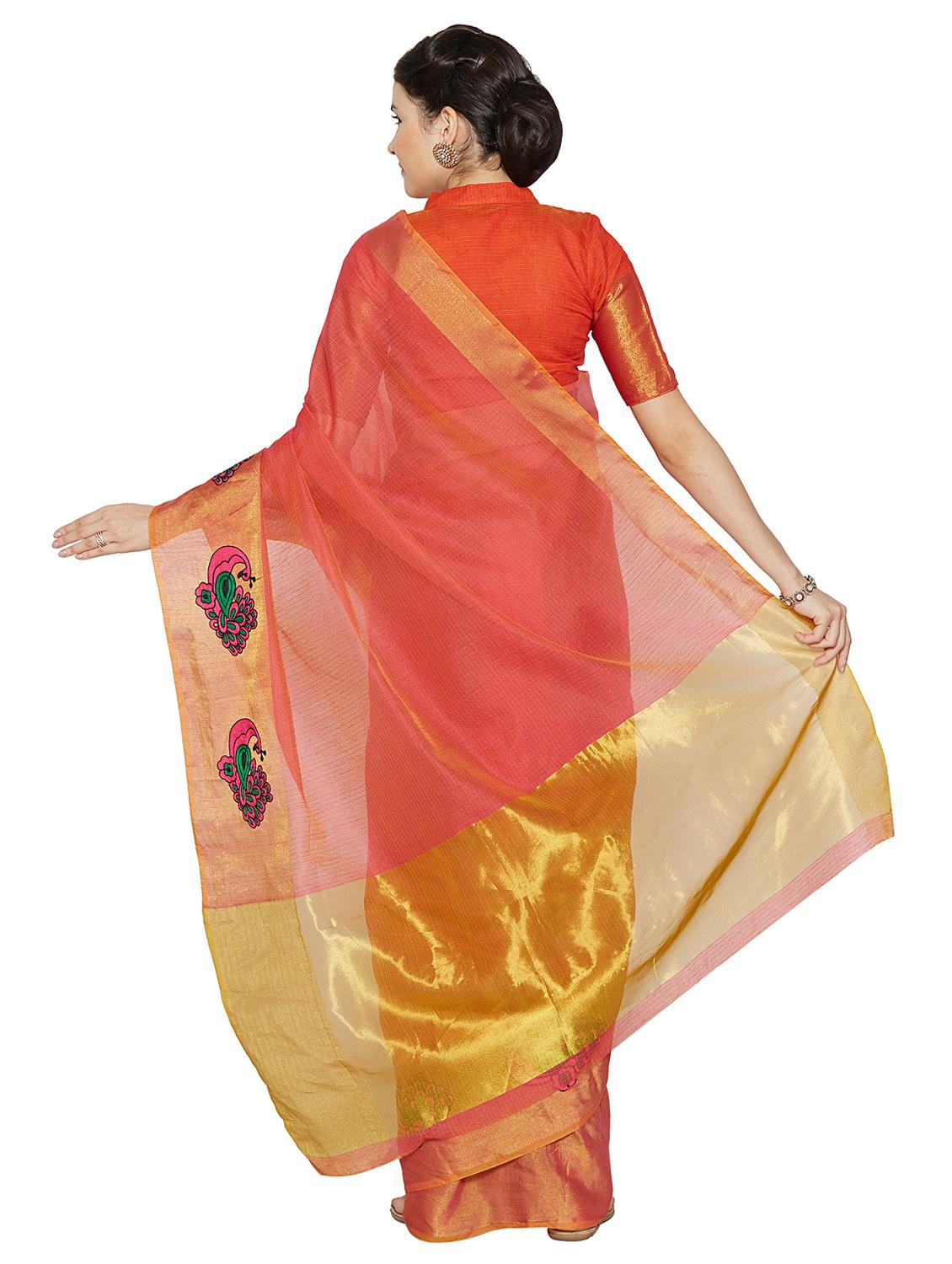 conversational bordered saree with blouse - 15589888 -  Standard Image - 1
