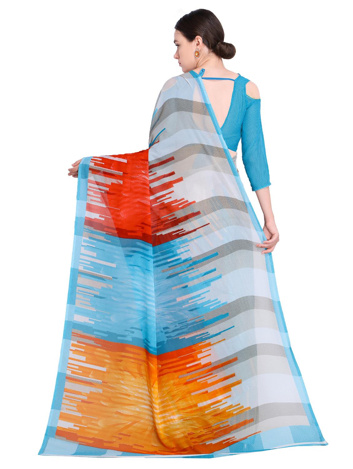 abstract printed saree with blouse - 15589897 -  Standard Image - 1