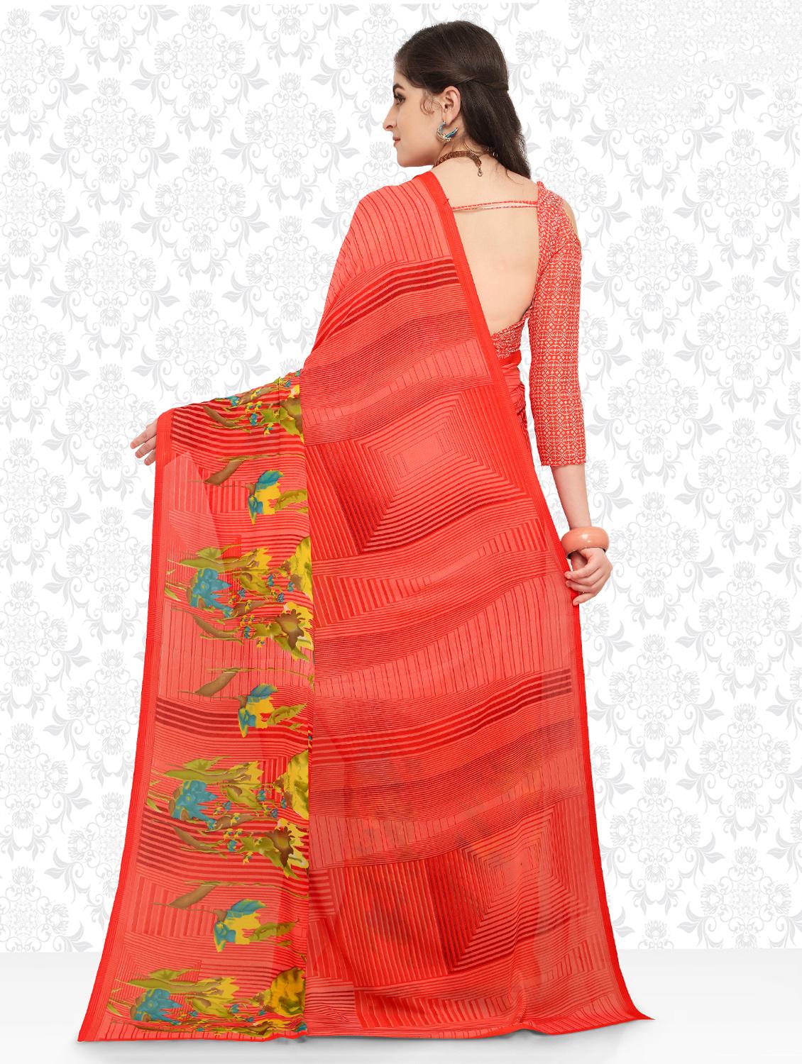 ditsy floral printed saree with blouse - 15589921 -  Standard Image - 1