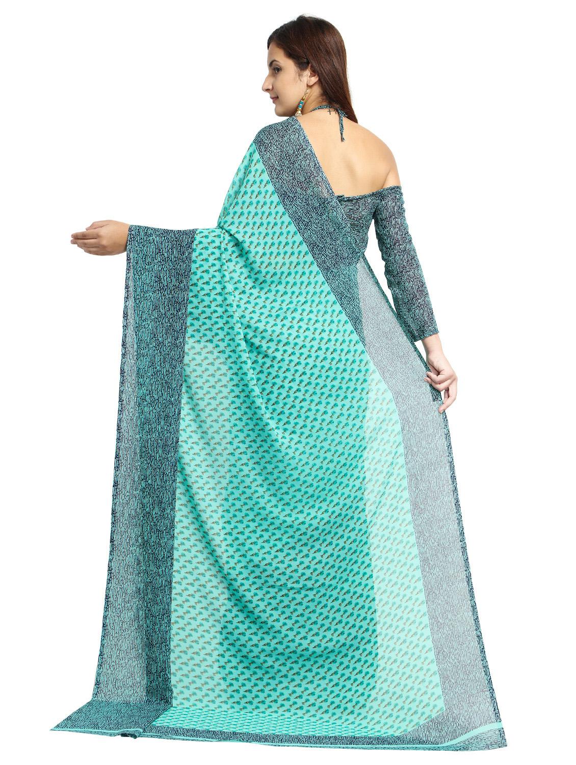 ditsy floral printed saree with blouse - 15589922 - Standard Image - 1