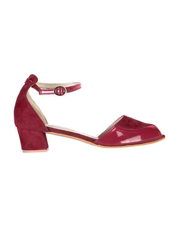 maroon ankle strap sandals - 15603819 -  Standard Image - 1