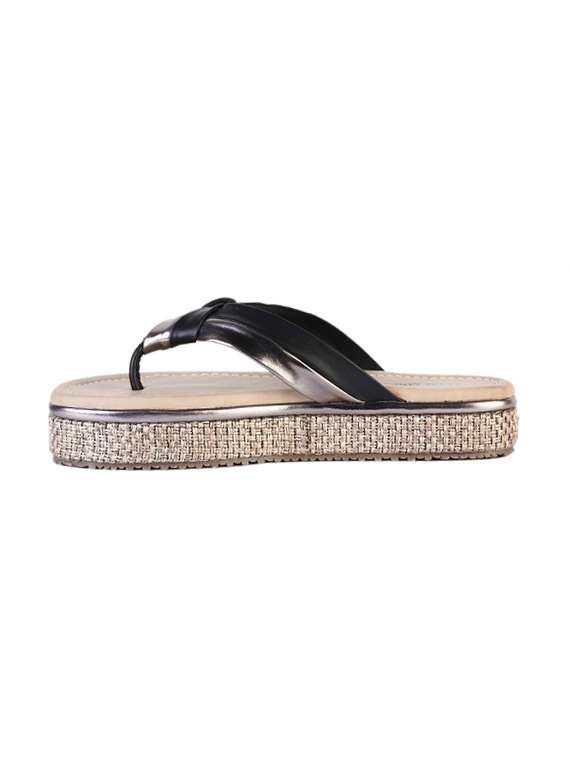 black flat forms sandals - 15603828 -  Standard Image - 1