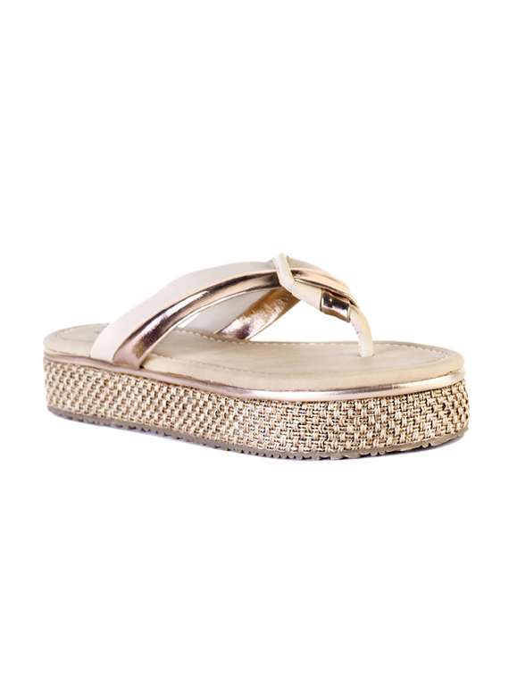 gold flat forms sandals - 15603830 - Zoom Image - 0