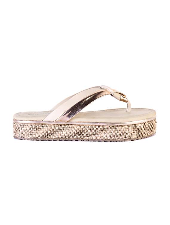 gold flat forms sandals - 15603830 - Standard Image - 1