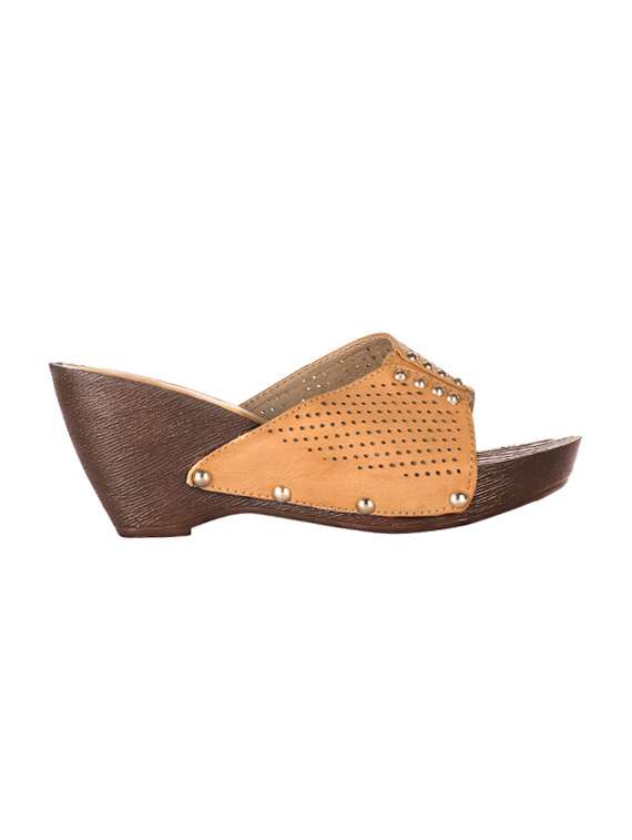 tan slip on wedges - 15603894 -  Standard Image - 1