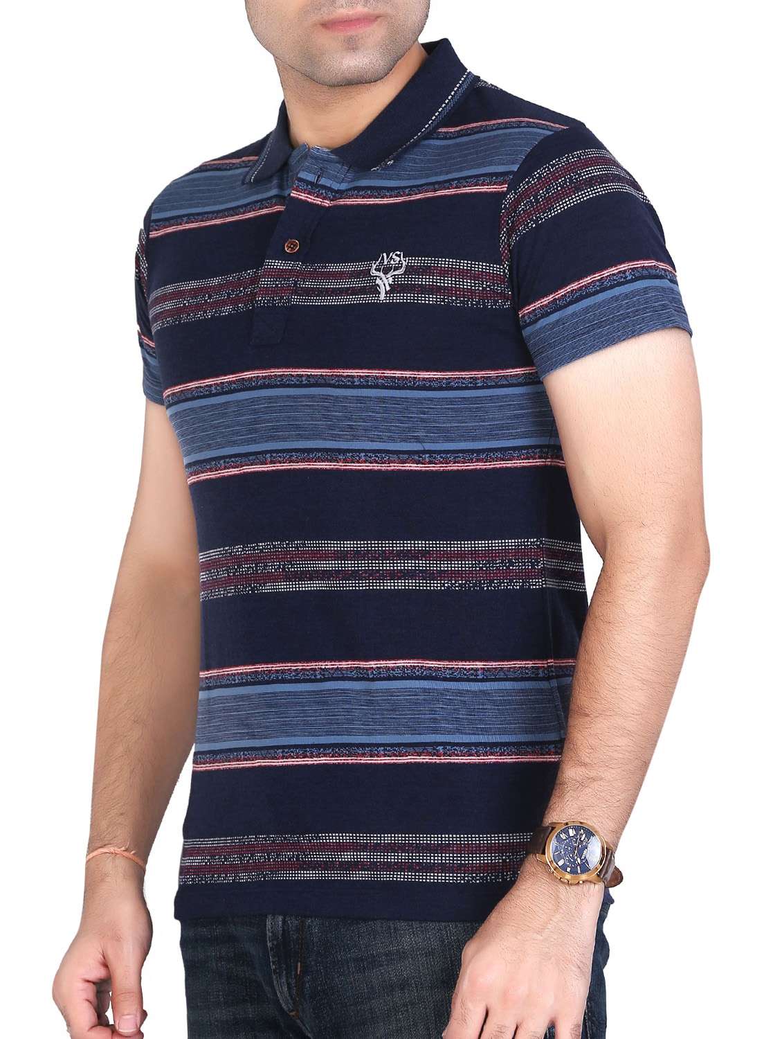 blue cotton polo t-shirt - 15604774 - Standard Image - 1