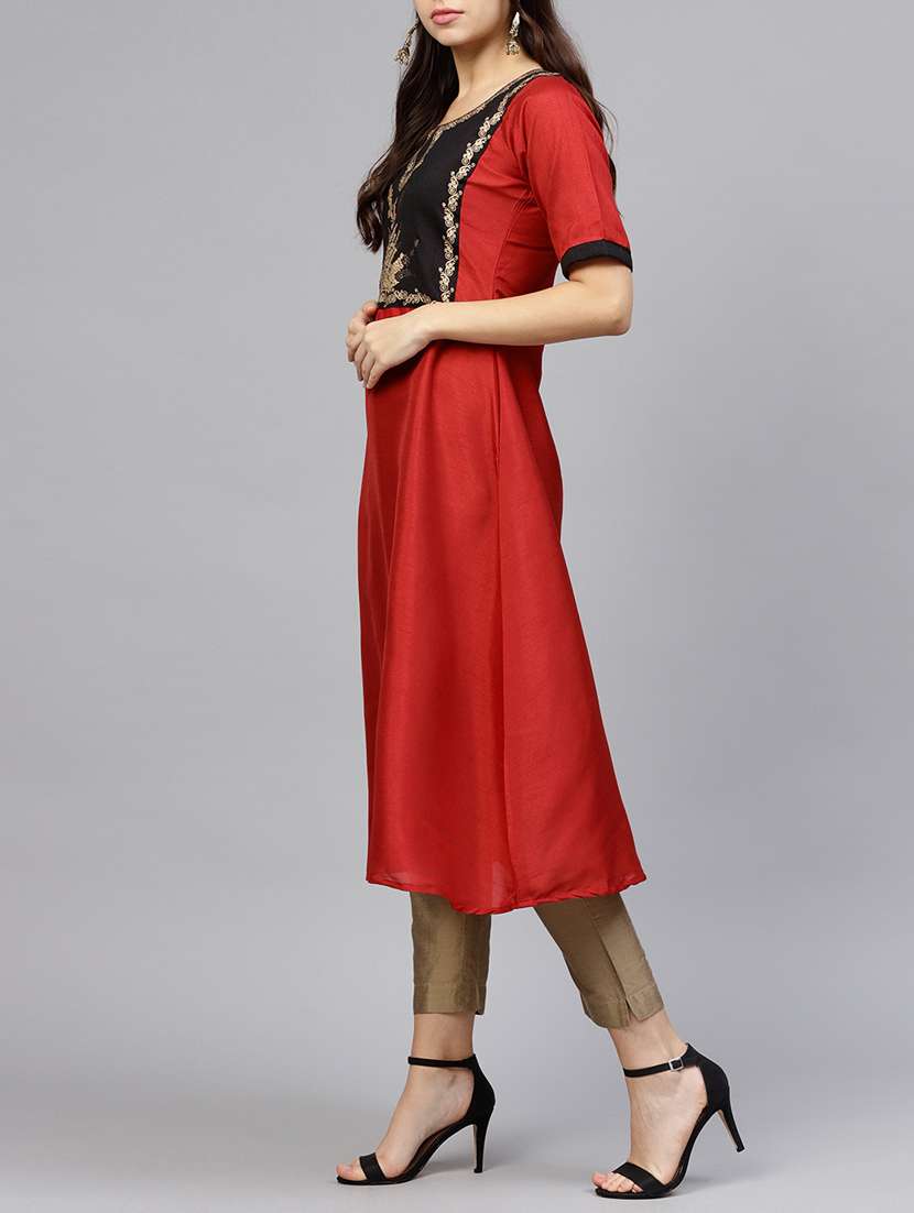 foil print a-line kurta - 15605702 -  Standard Image - 1