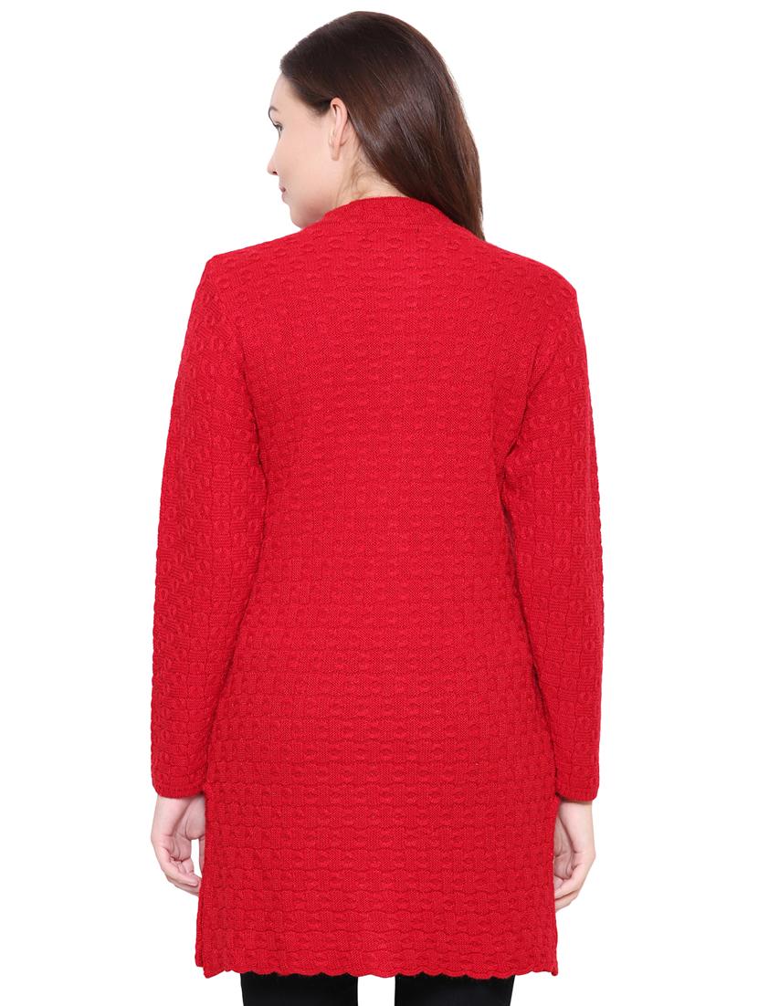 red cable knit cardigan - 15607331 - Standard Image - 1