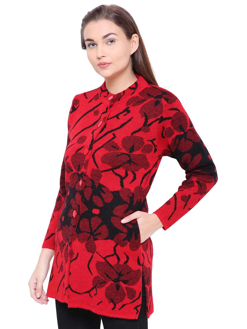 floral acrylic cardigan - 15607344 -  Standard Image - 1
