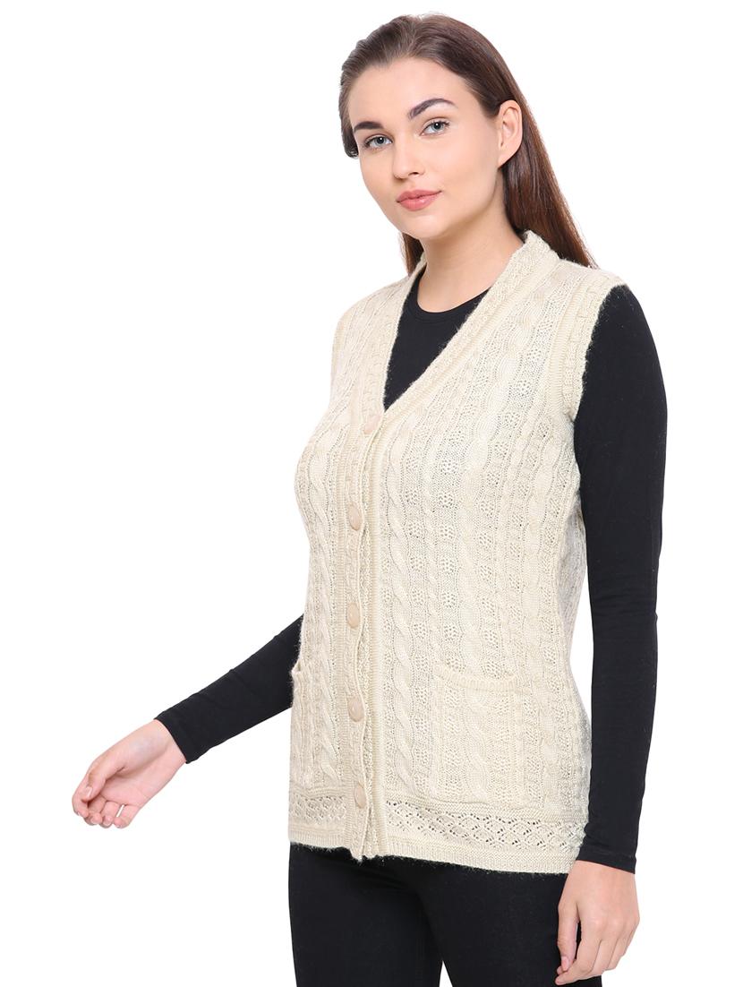 cable knit sleeveless cardigan - 15607367 -  Standard Image - 1