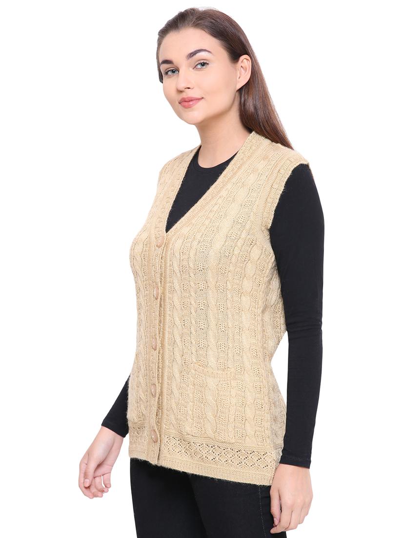 cable knit sleeveless cardigan - 15607368 -  Standard Image - 1