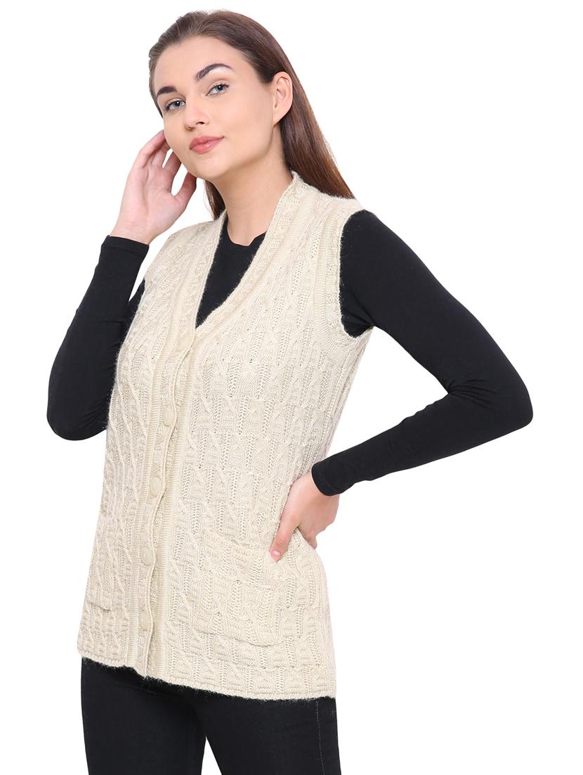 cable knit sleeveless cardigan - 15607372 -  Standard Image - 1