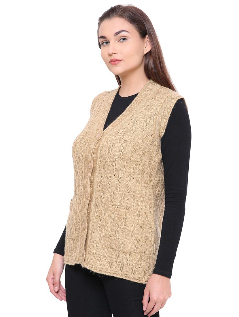 cable knit sleeveless cardigan - 15607373 -  Standard Image - 1