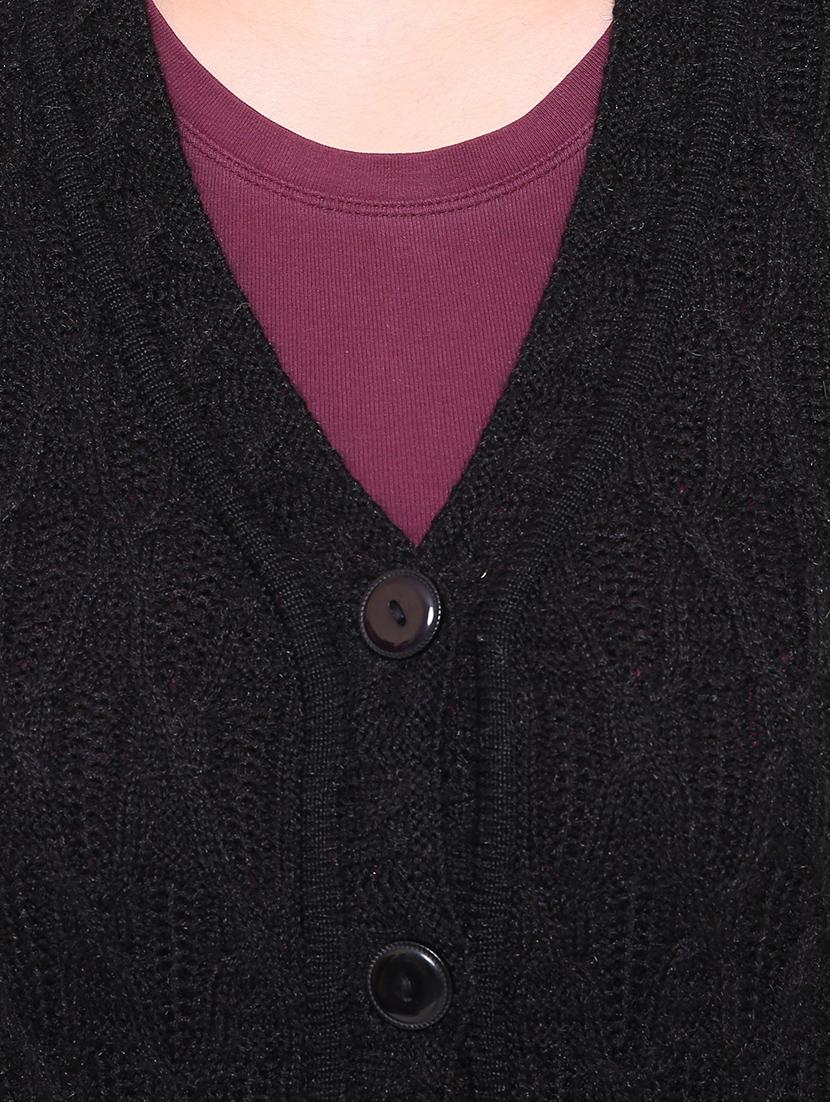 cable knit sleeveless cardigan - 15607375 - Standard Image - 4