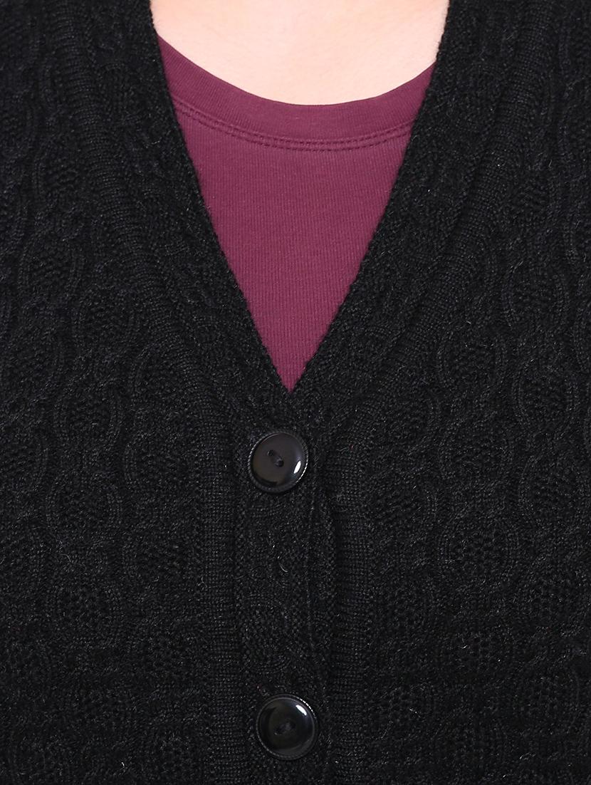 cable knit sleeveless cardigan - 15607380 - Standard Image - 4