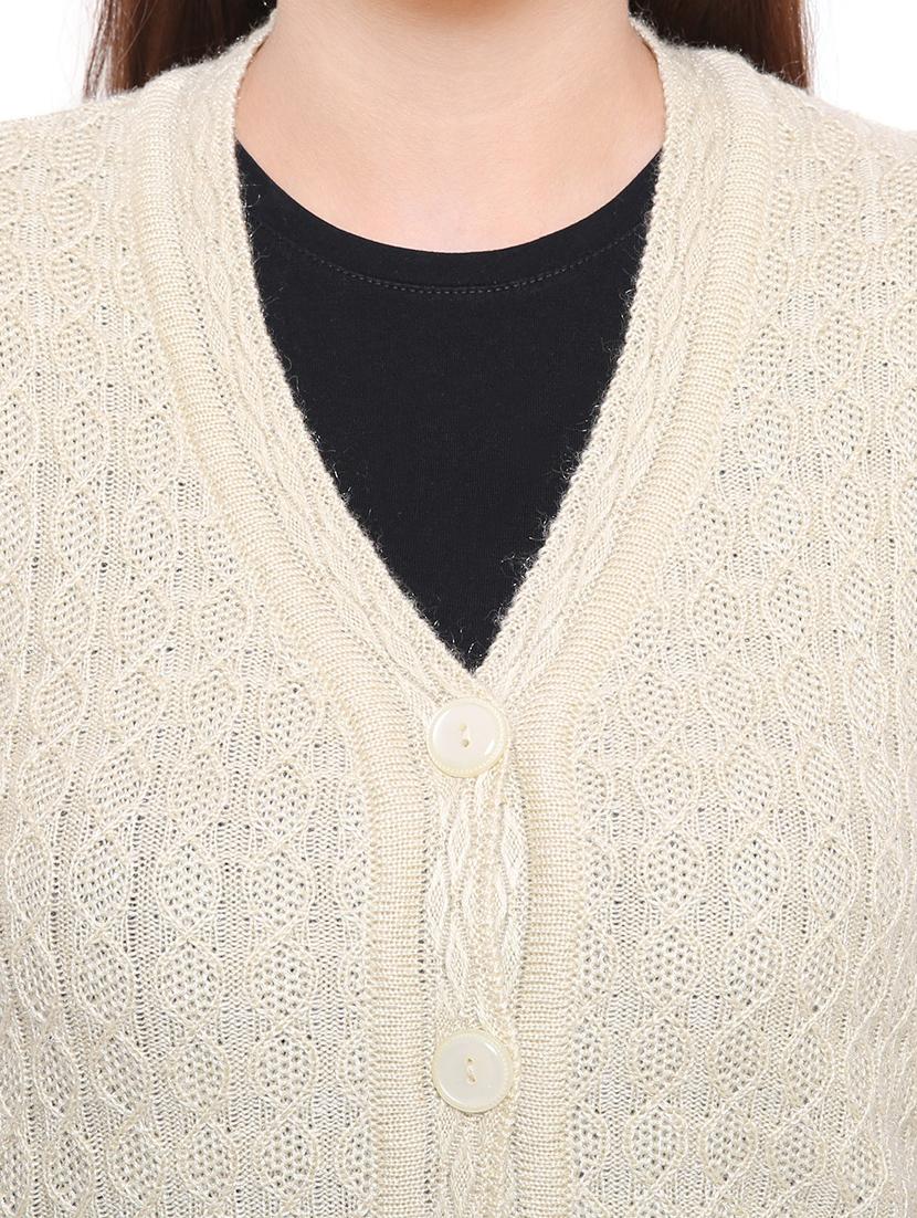 beige cable knit sleeveless cardigan - 15607382 - Standard Image - 4