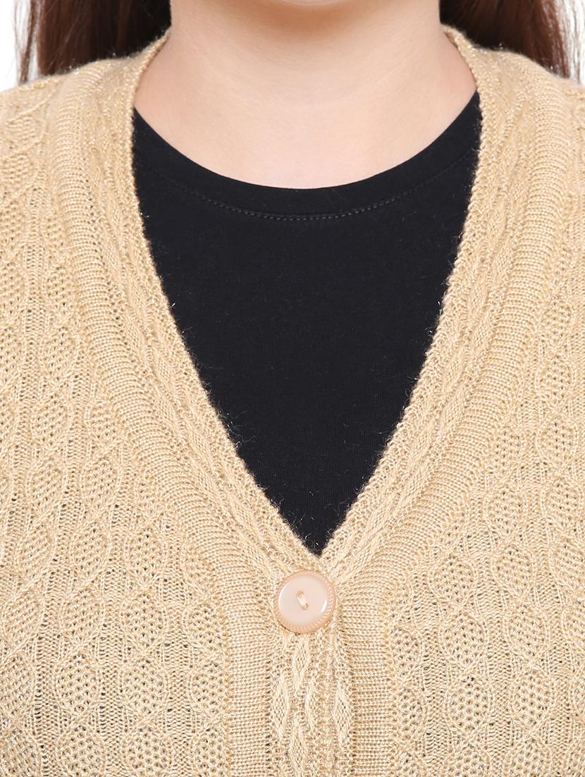 beige cable knit sleeveless cardigan - 15607383 - Standard Image - 4