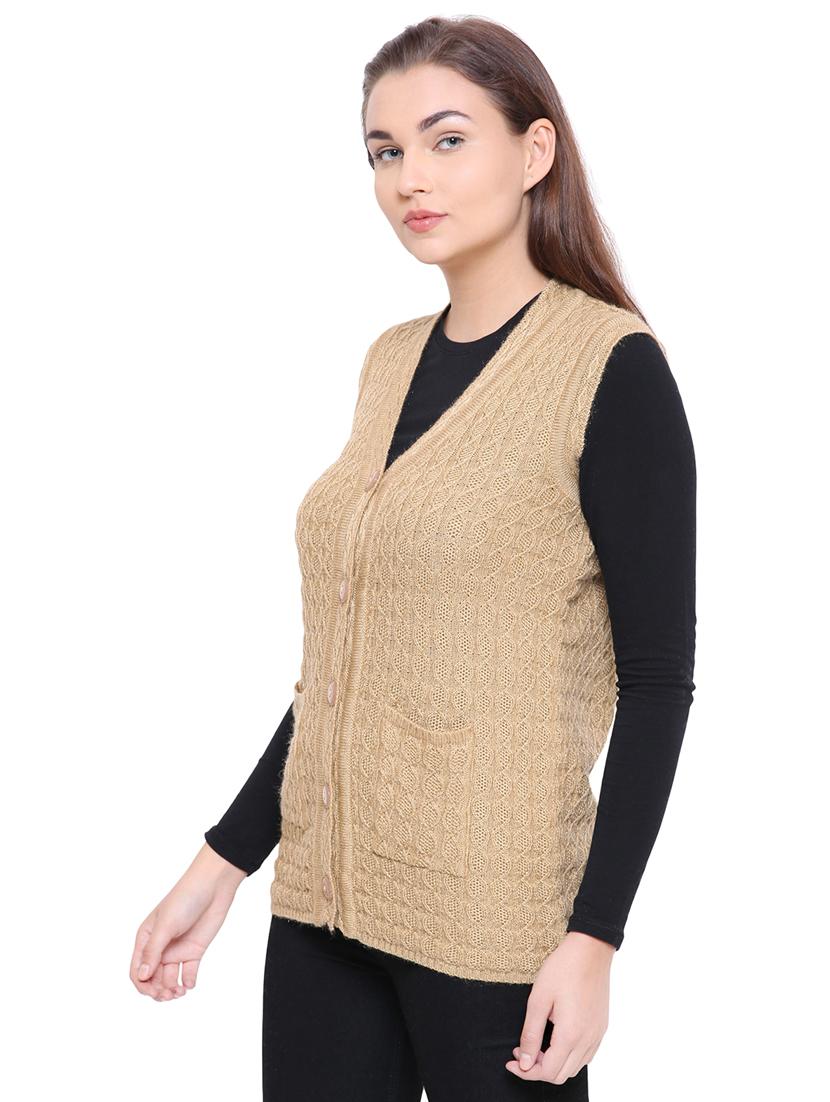 cable knit sleeveless cardigan - 15607384 - Standard Image - 1