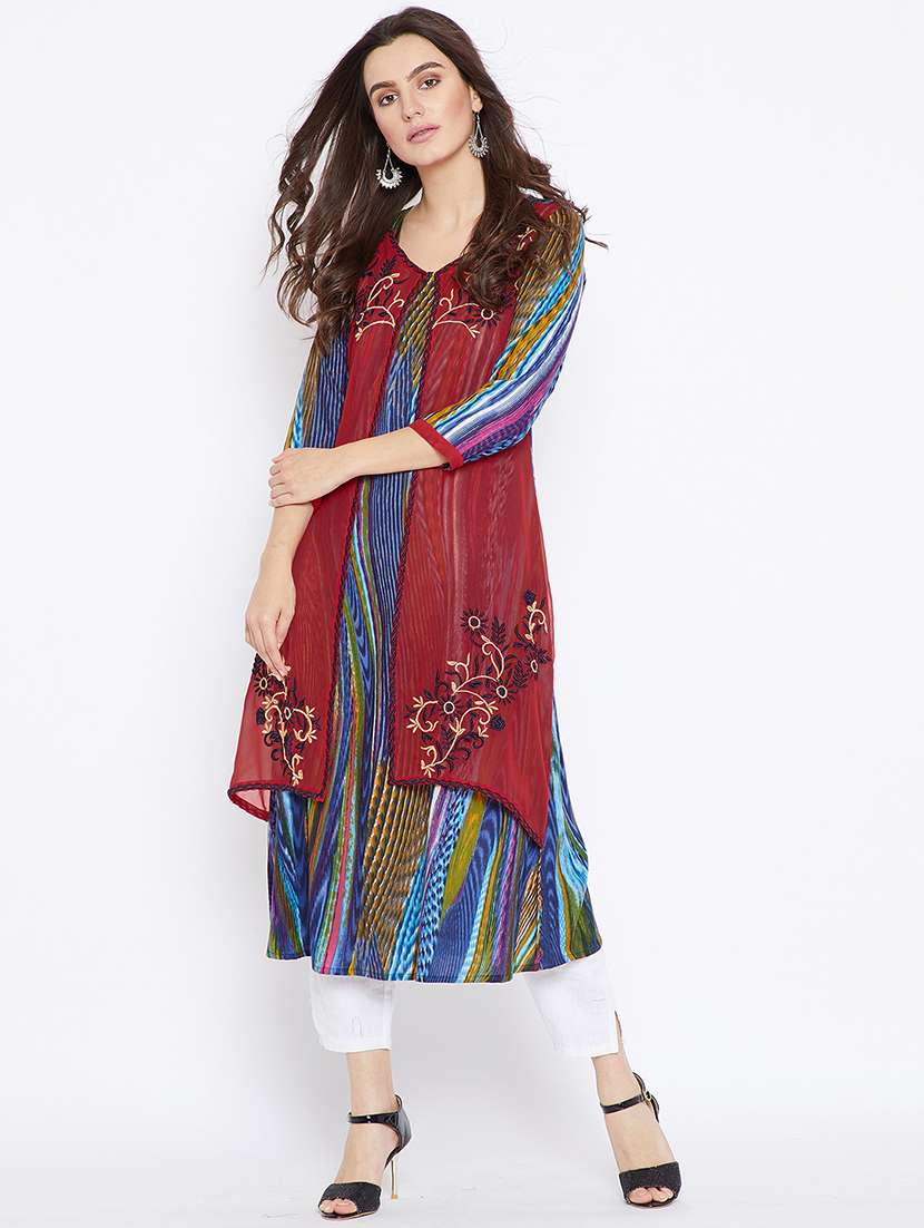 layered printed kurta