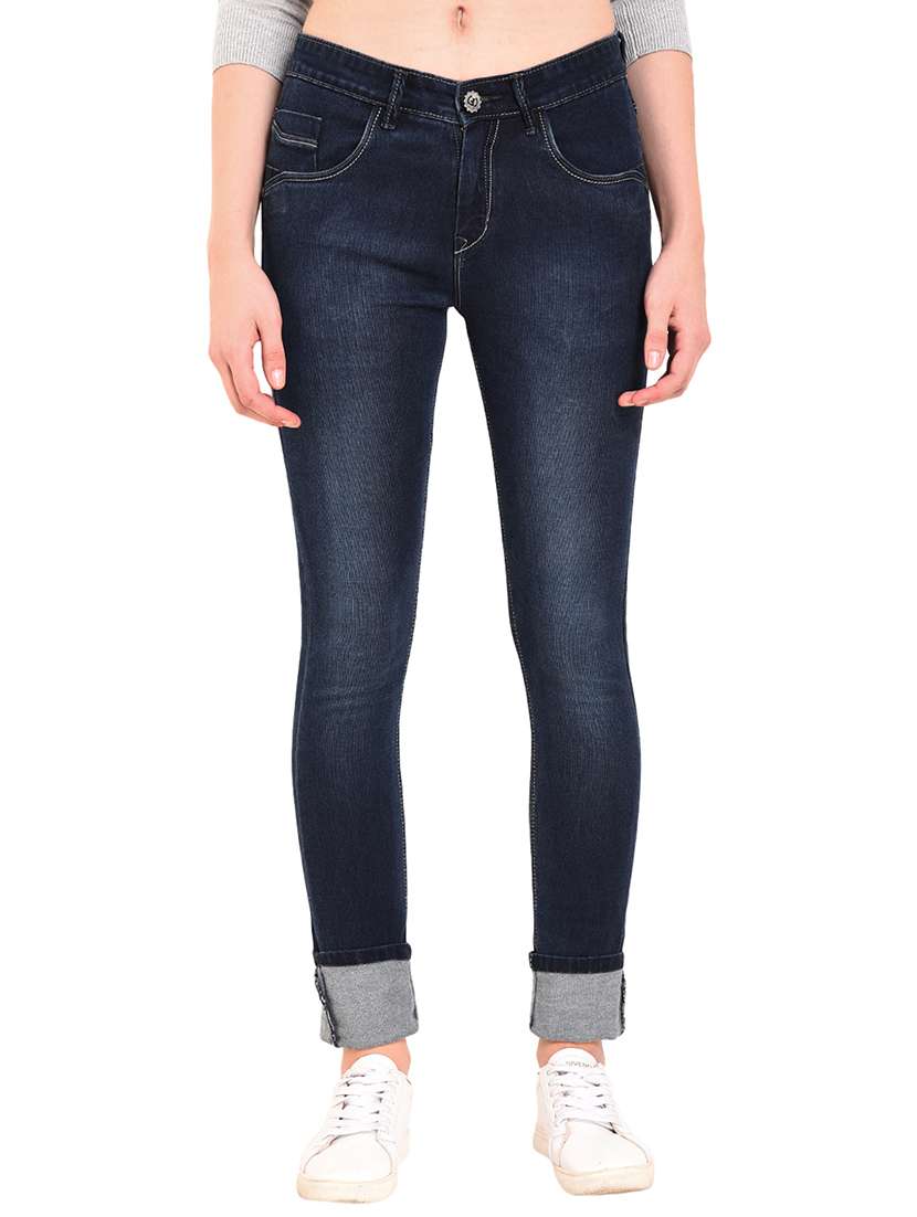women's plain slim fit jeans
