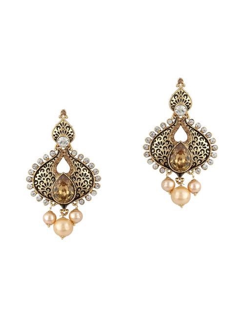 gold tone stone earrings - 15612417 - Standard Image - 0