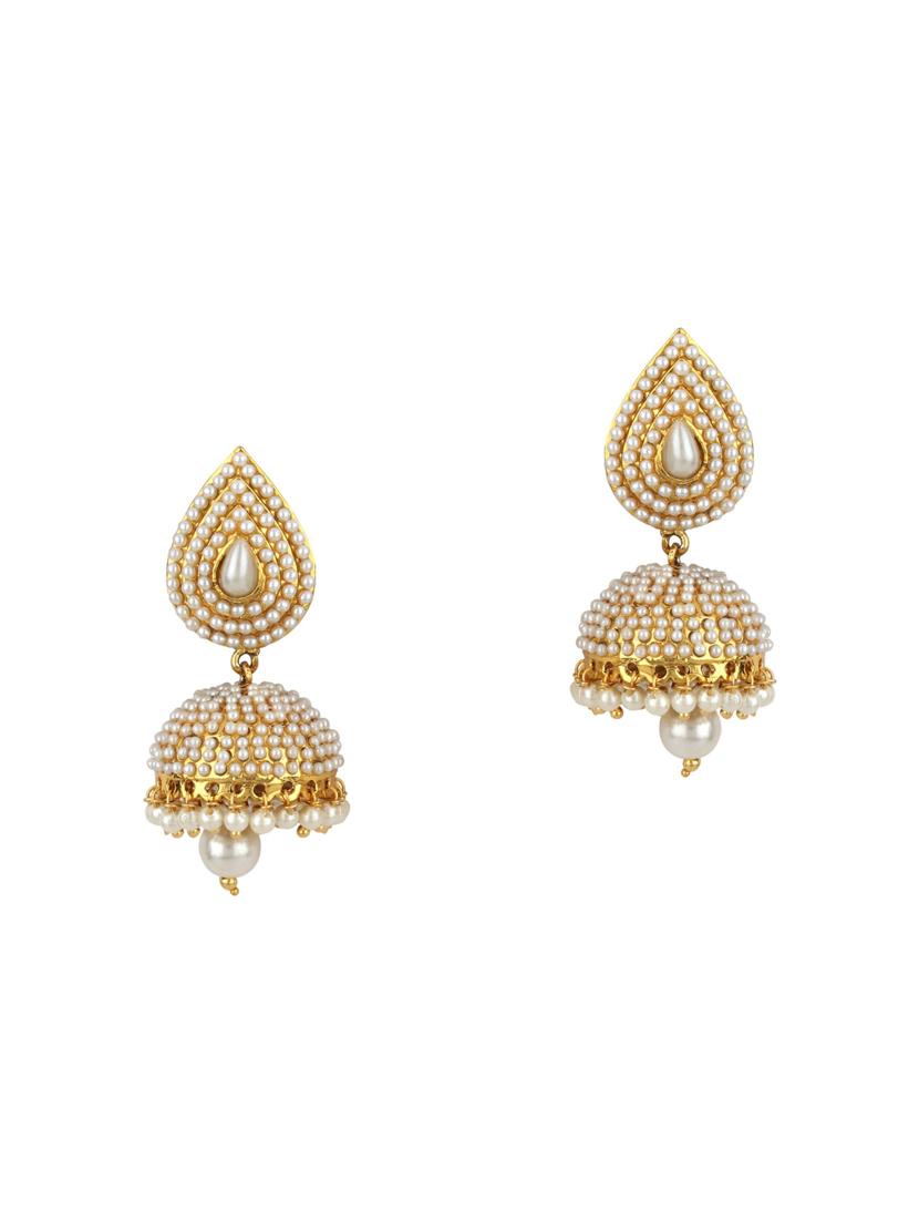 gold tone jhumka - 15612429 -  Zoom Image - 0