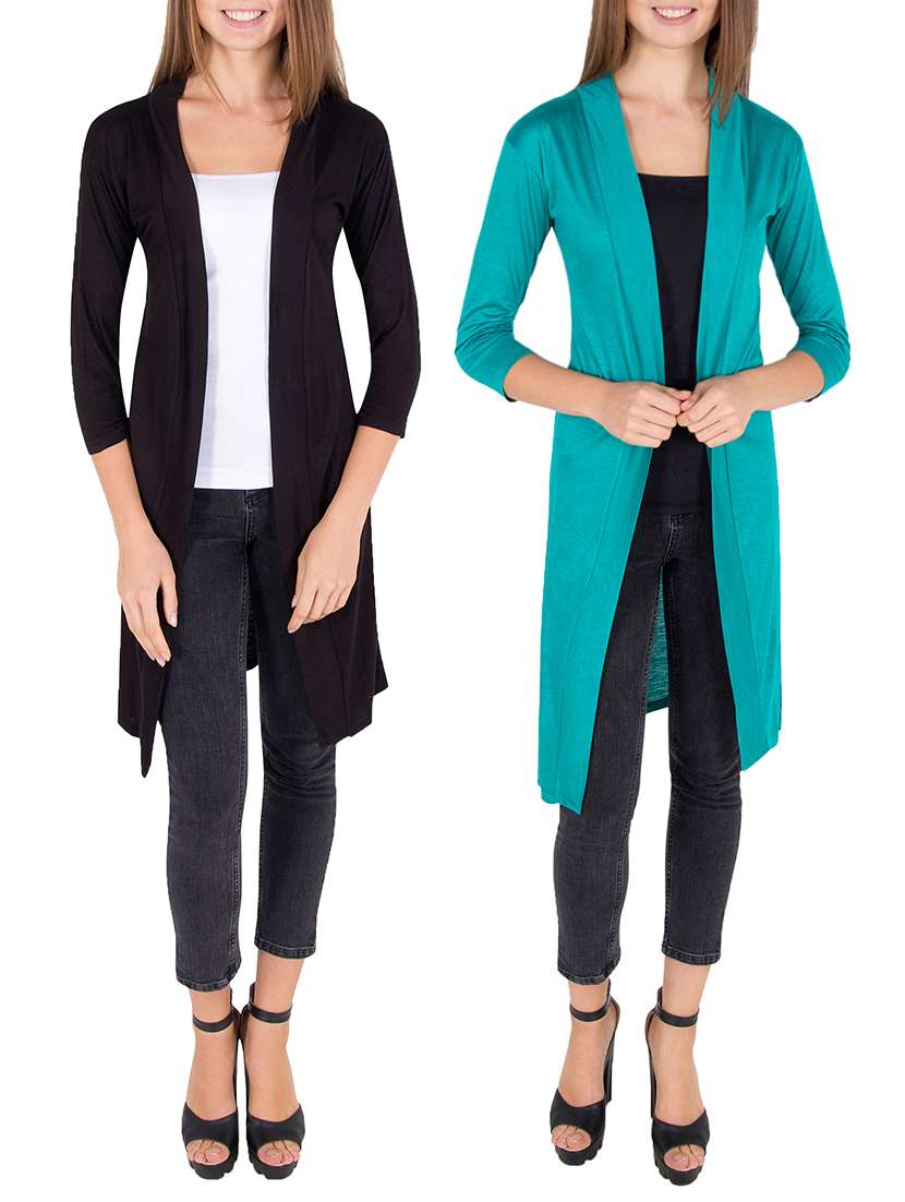 set of 2 solid shrugs