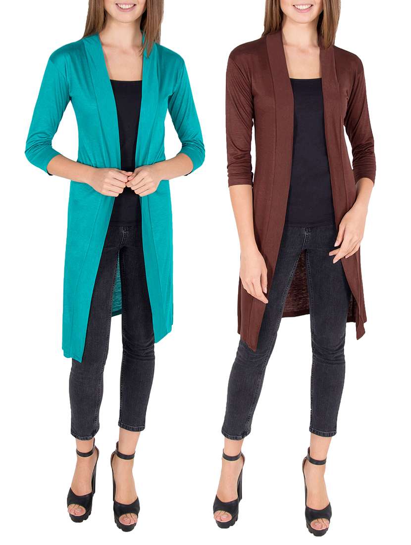 set of 2 solid shrugs