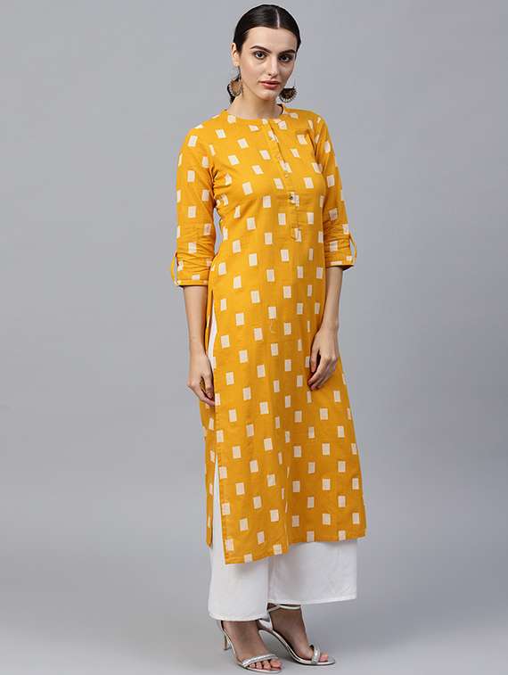 printed straight kurta