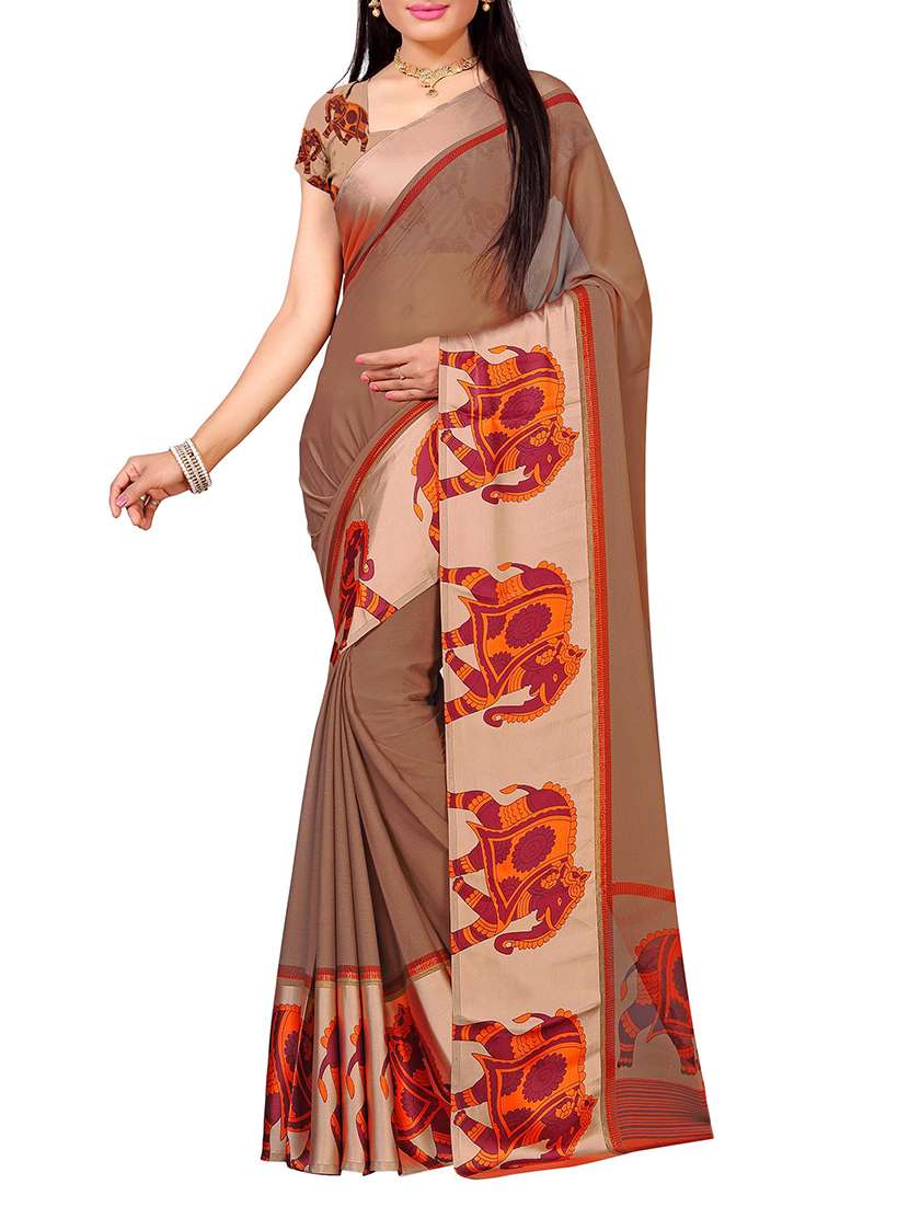 conversational bordered saree with blouse