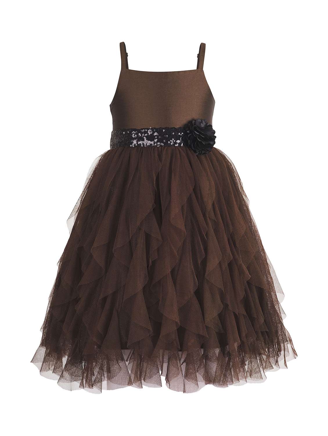 brown net frock