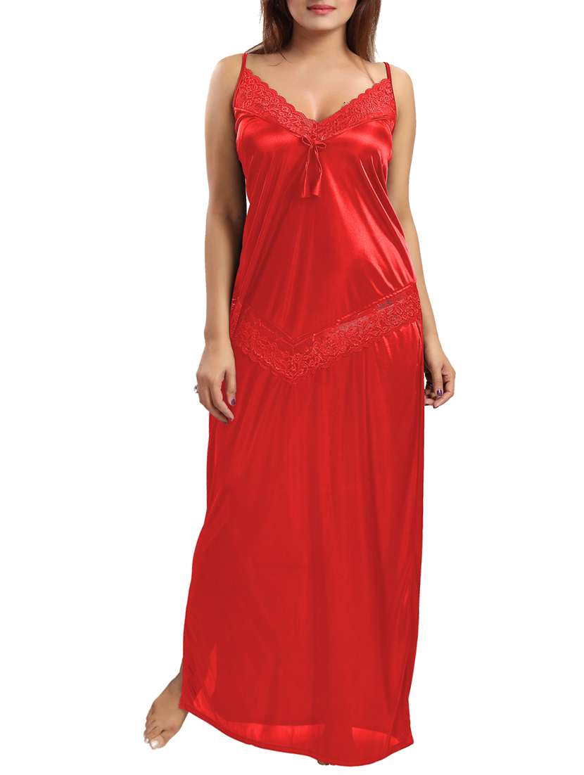 lace trim bow tie nighty - 15619686 - Zoom Image - 0