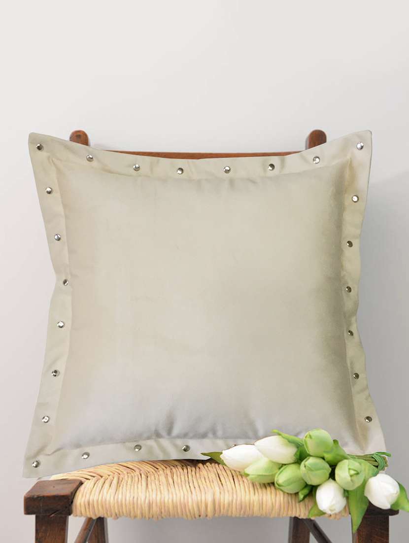 smooth natural velvet cushion covers with some metallic oomph (single pc, 16